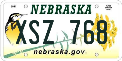 NE license plate XSZ768