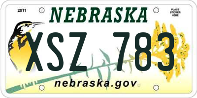 NE license plate XSZ783