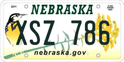 NE license plate XSZ786
