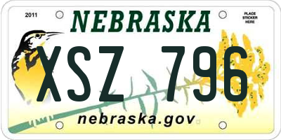 NE license plate XSZ796