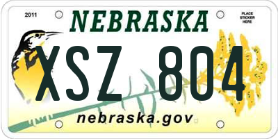 NE license plate XSZ804