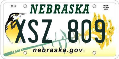 NE license plate XSZ809