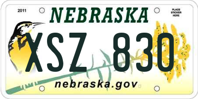 NE license plate XSZ830