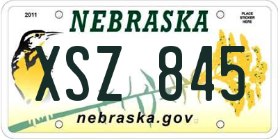 NE license plate XSZ845