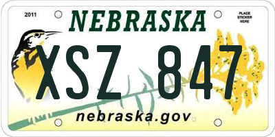 NE license plate XSZ847