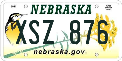 NE license plate XSZ876