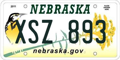 NE license plate XSZ893