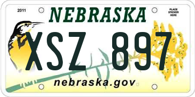 NE license plate XSZ897