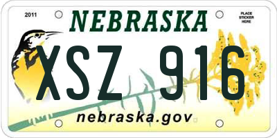 NE license plate XSZ916