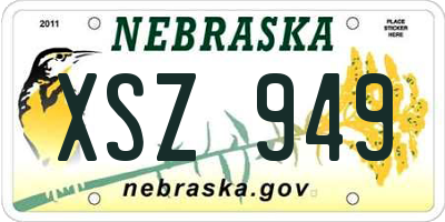 NE license plate XSZ949