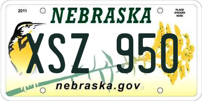 NE license plate XSZ950