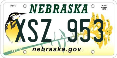 NE license plate XSZ953