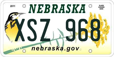 NE license plate XSZ968