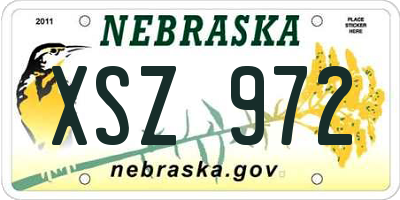 NE license plate XSZ972