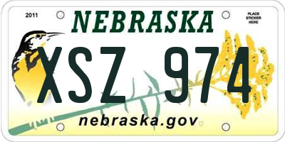 NE license plate XSZ974