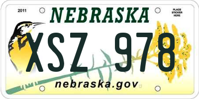 NE license plate XSZ978