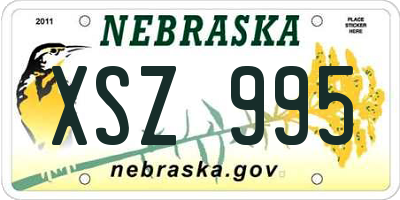 NE license plate XSZ995