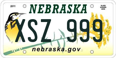 NE license plate XSZ999