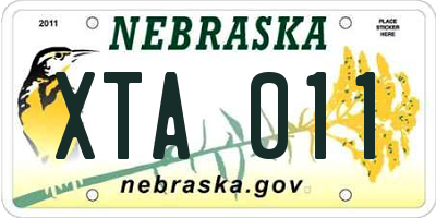NE license plate XTA011