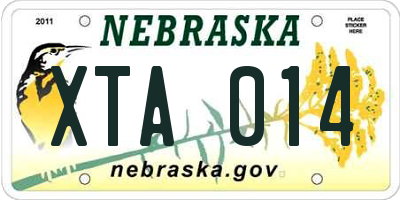 NE license plate XTA014