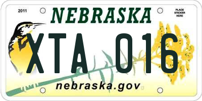 NE license plate XTA016