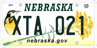 NE license plate XTA021