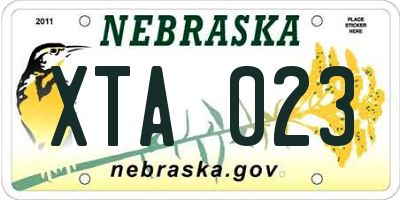 NE license plate XTA023