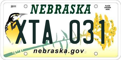 NE license plate XTA031