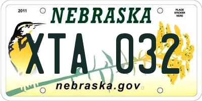 NE license plate XTA032