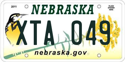 NE license plate XTA049