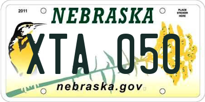 NE license plate XTA050