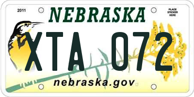NE license plate XTA072