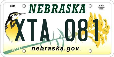 NE license plate XTA081
