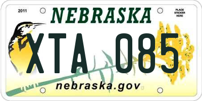 NE license plate XTA085