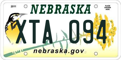 NE license plate XTA094