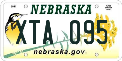 NE license plate XTA095