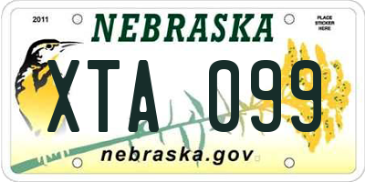 NE license plate XTA099