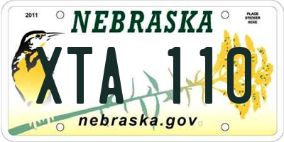 NE license plate XTA110