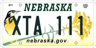 NE license plate XTA111