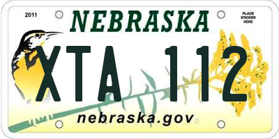 NE license plate XTA112