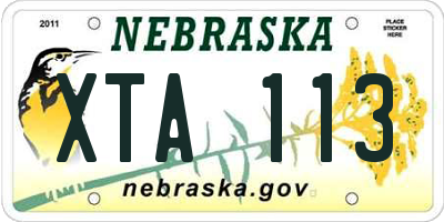 NE license plate XTA113