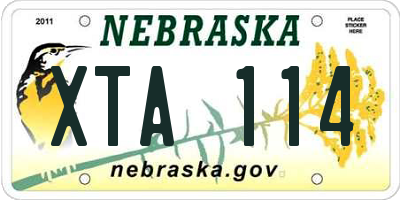 NE license plate XTA114