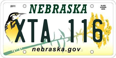 NE license plate XTA116