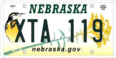 NE license plate XTA119