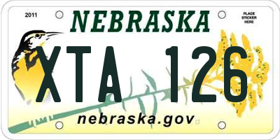 NE license plate XTA126