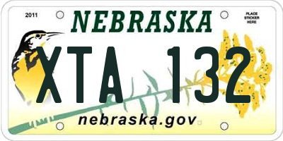 NE license plate XTA132