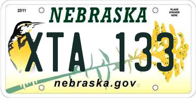 NE license plate XTA133