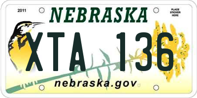 NE license plate XTA136