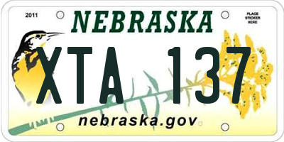 NE license plate XTA137