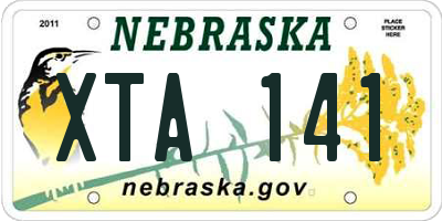 NE license plate XTA141